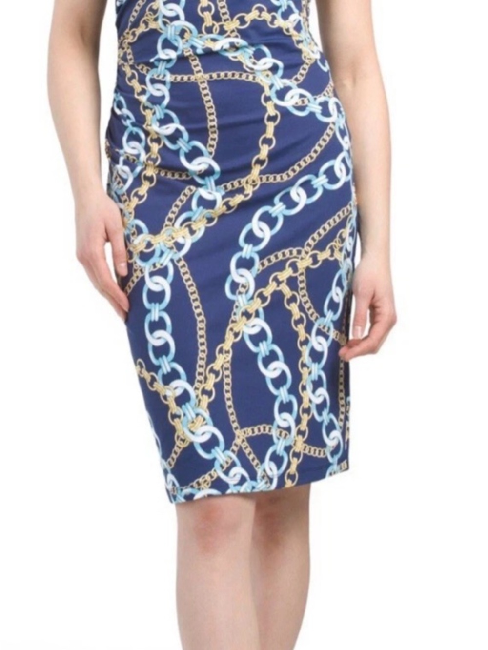 J McLaughlin Sleeveless Sage dress blue chain NWT size Small